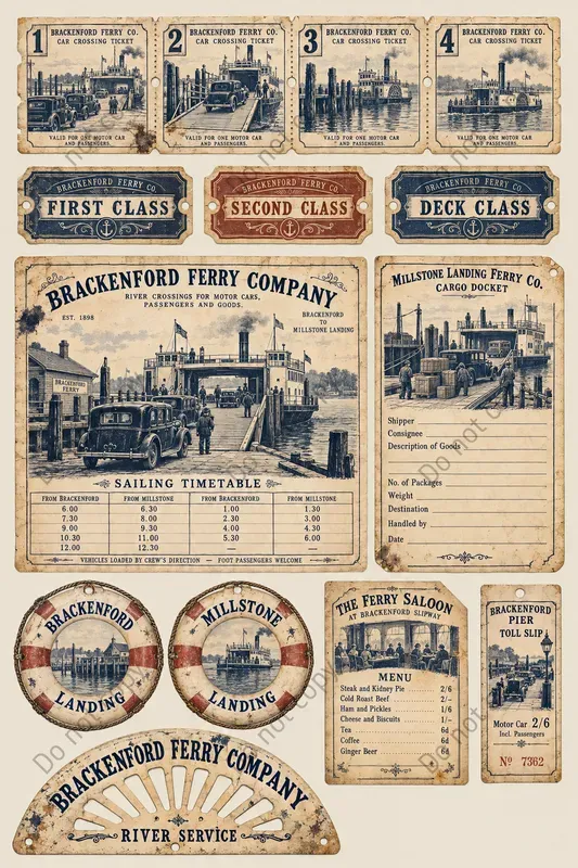 Ferry Paddle Steamer Ephemera