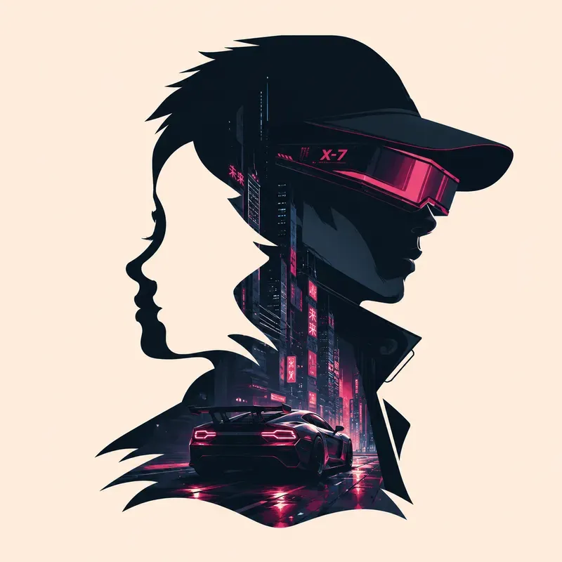 Minimalist Dual Face Vector Art