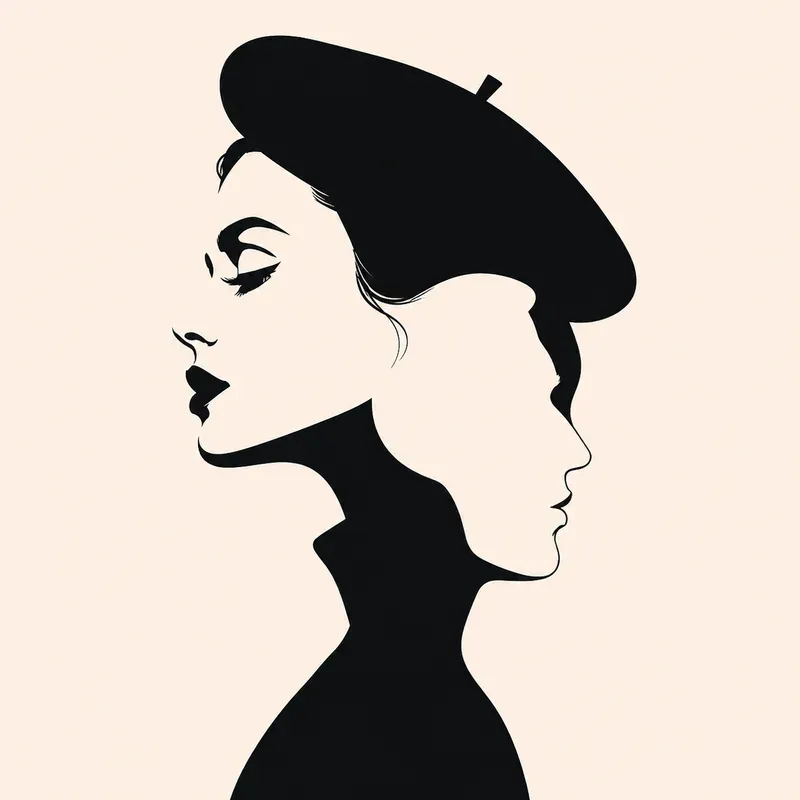 Minimalist Dual Face Vector Art