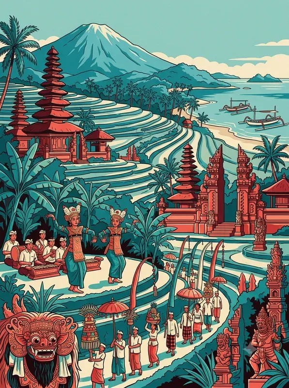 Retro Red Teal Travel Posters