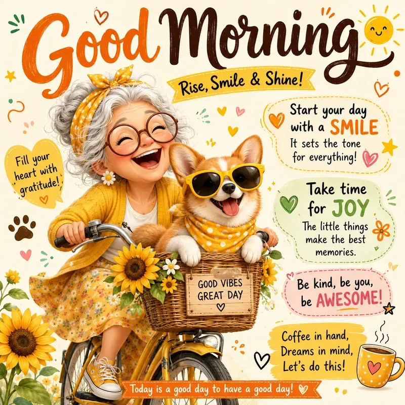 Whimsical Good Morning Joy Posters