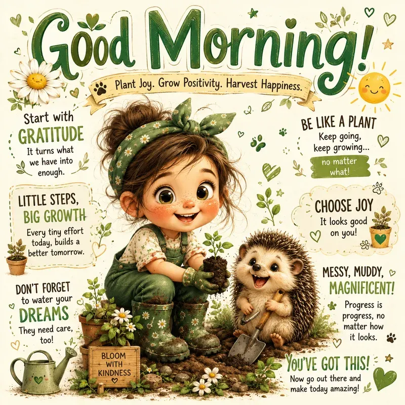 Whimsical Good Morning Joy Posters