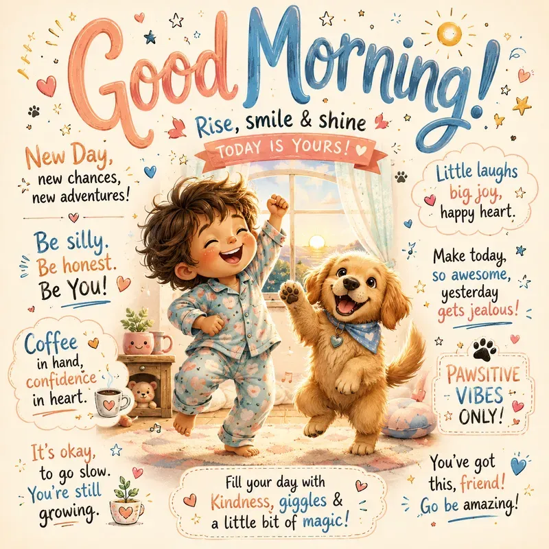 Whimsical Good Morning Joy Posters