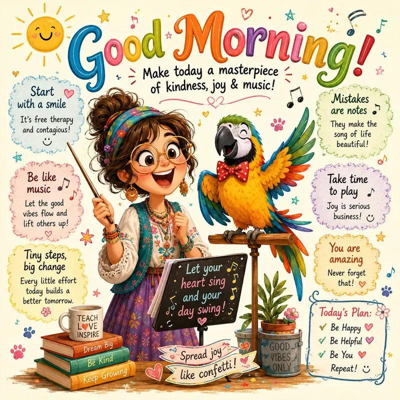 Whimsical Good Morning Joy Posters