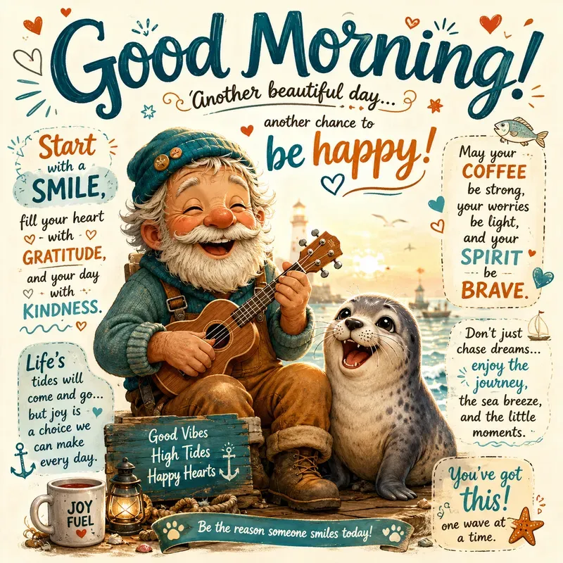 Whimsical Good Morning Joy Posters