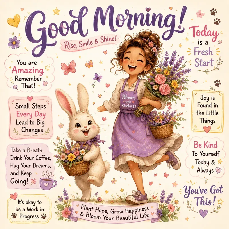 Whimsical Good Morning Joy Posters