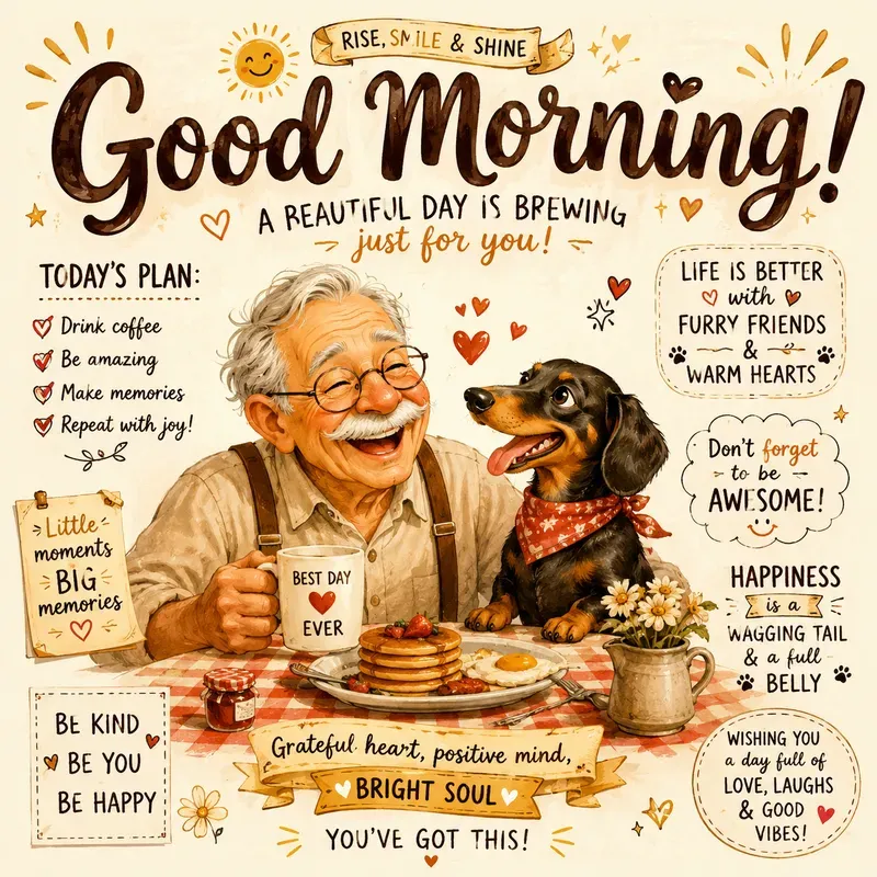 Whimsical Good Morning Joy Posters