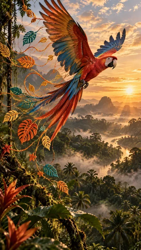 Ethereal Jungle Lives With Orange Threads