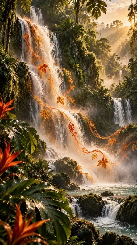 Ethereal Jungle Lives With Orange Threads