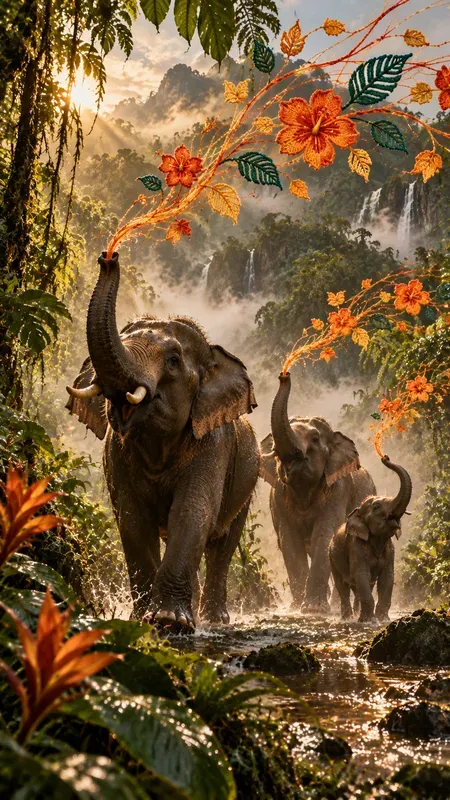 Ethereal Jungle Lives With Orange Threads