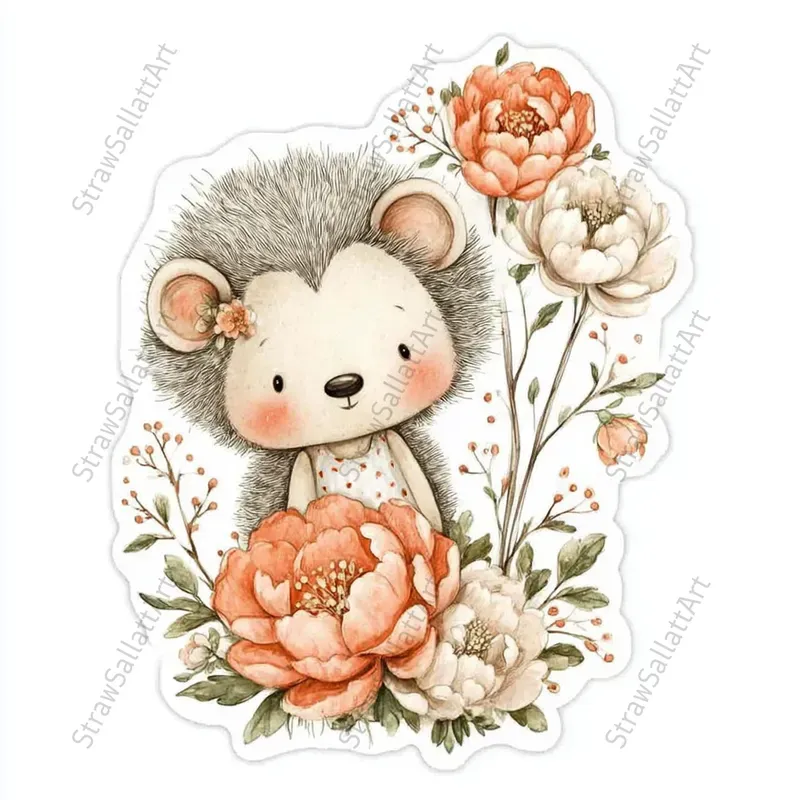 Romantic Cottage Peony Stickers Clipart
