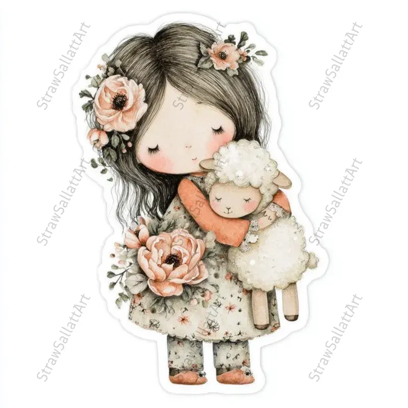 Romantic Cottage Peony Stickers Clipart