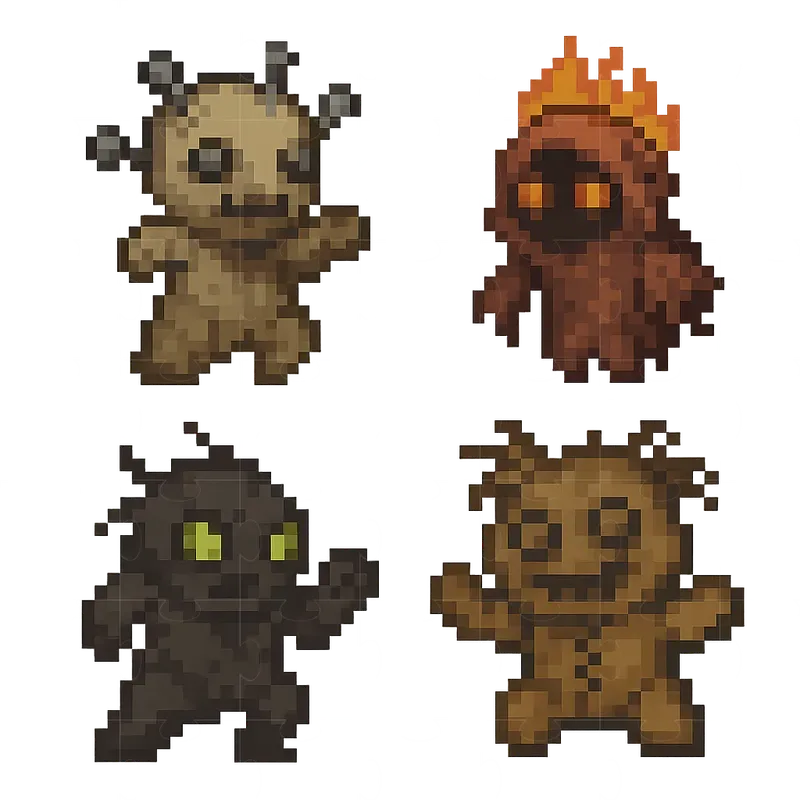 Terraria Style Pixel Art Creatures