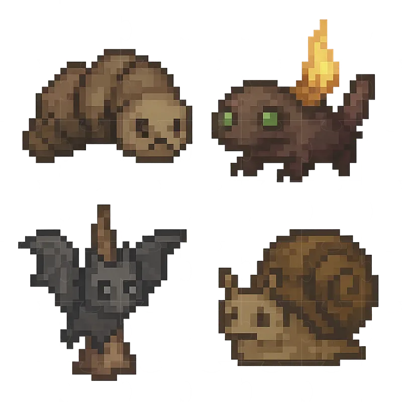 Terraria Style Pixel Art Creatures