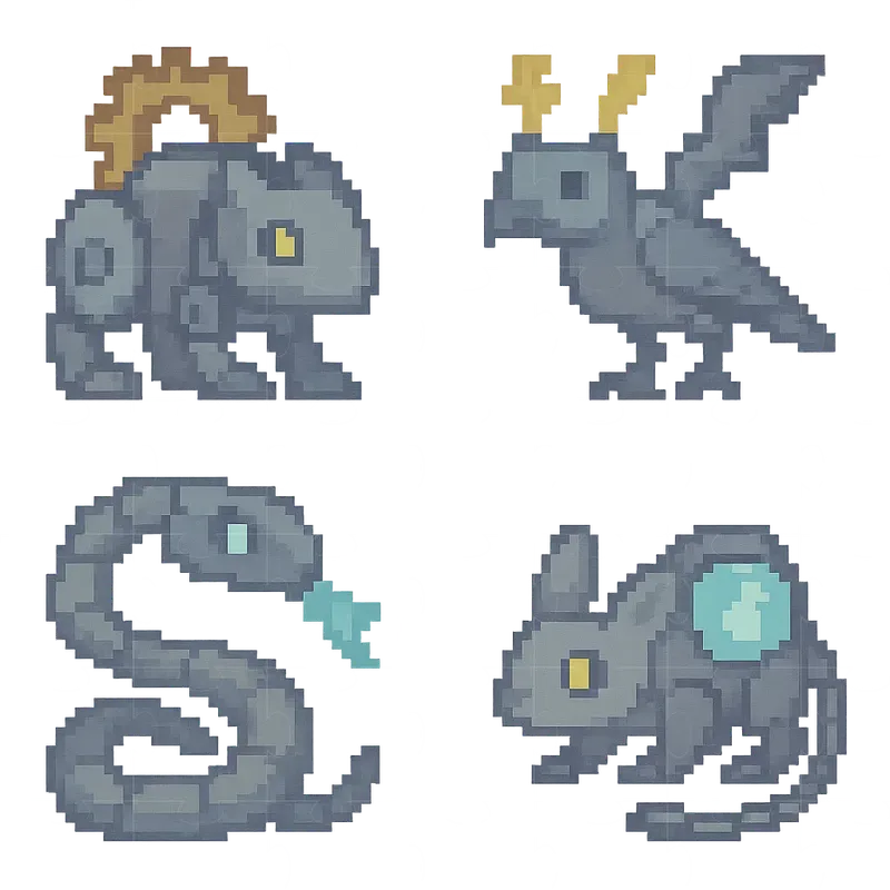 Terraria Style Pixel Art Creatures