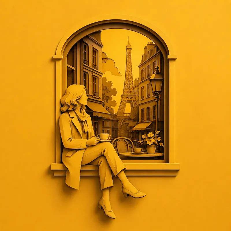 Layered Papercut Window Scenes