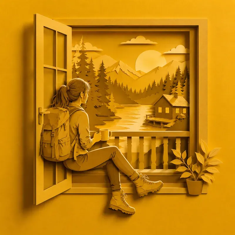 Layered Papercut Window Scenes