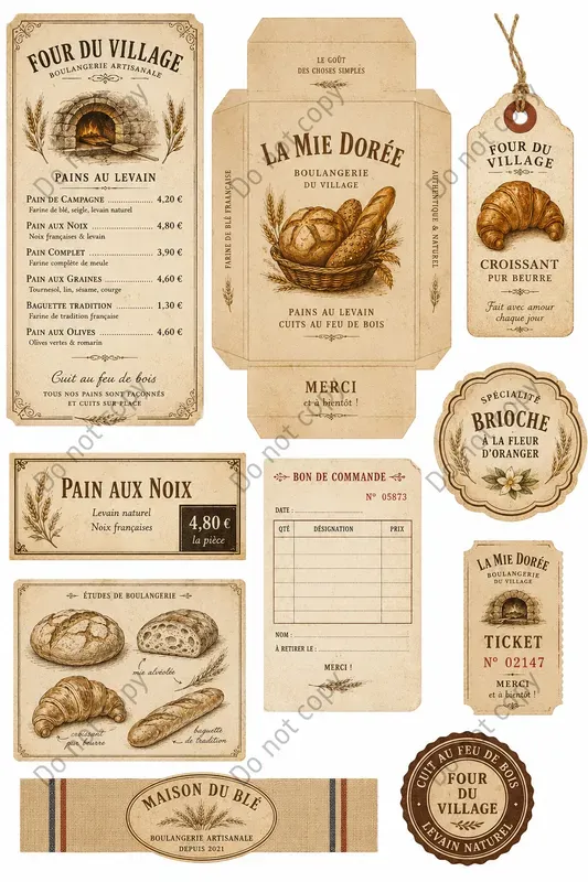 Patisserie Bakery Ephemera Sheets