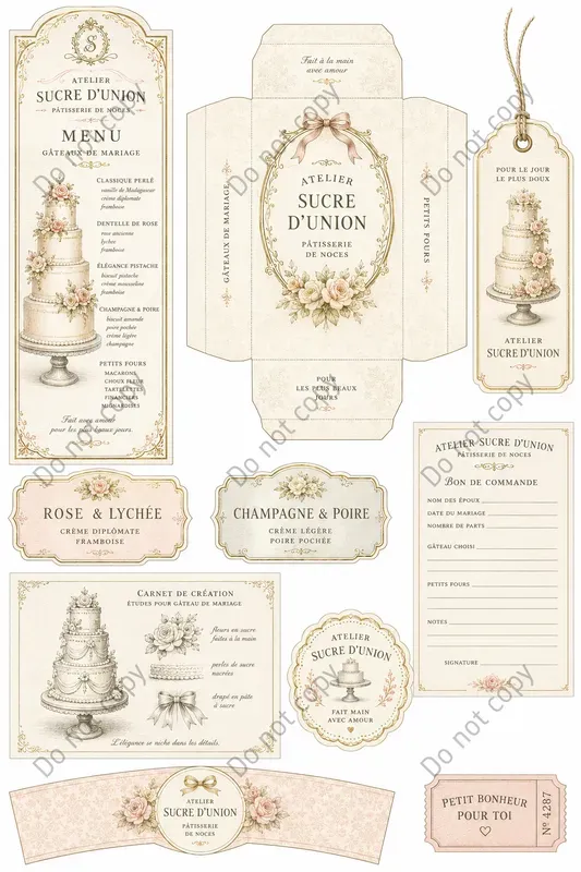 Patisserie Bakery Ephemera Sheets