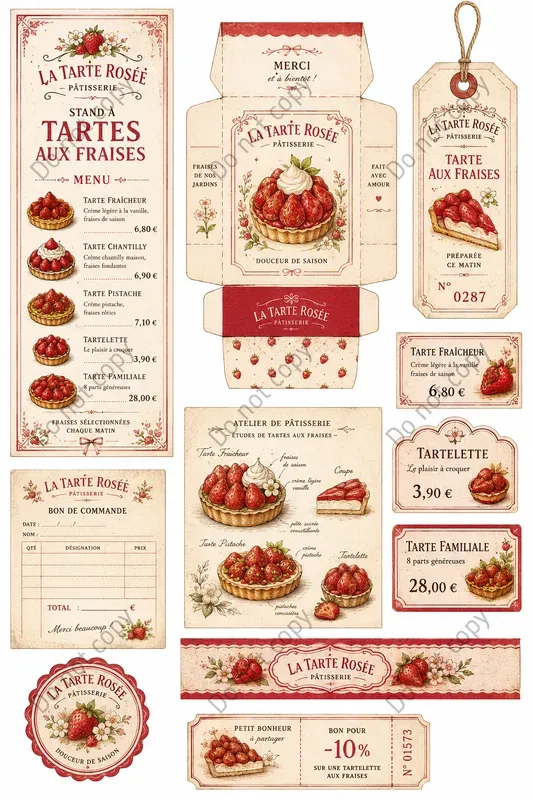Patisserie Bakery Ephemera Sheets