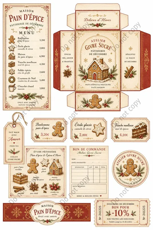 Patisserie Bakery Ephemera Sheets