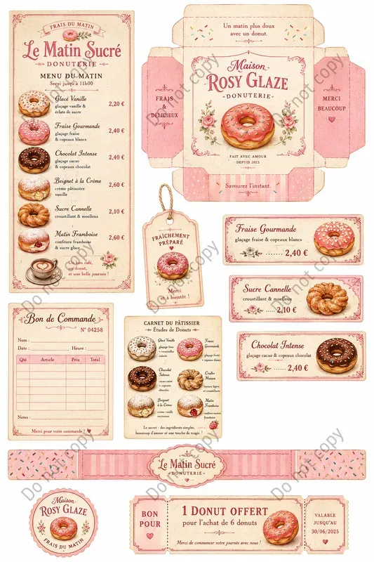 Patisserie Bakery Ephemera Sheets