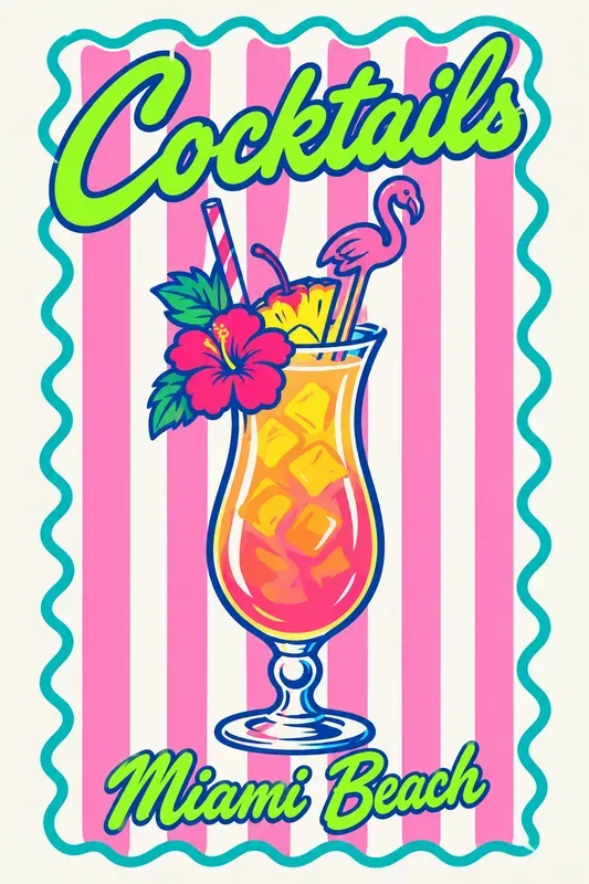 Retro Pop Art Summer Graphics