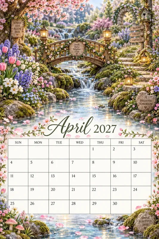 Fairy Garden 2027 Calendar Pages