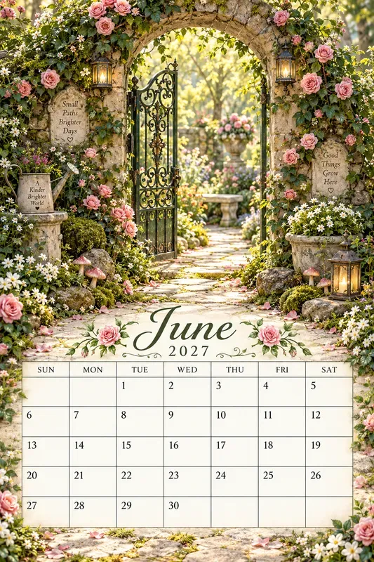 Fairy Garden 2027 Calendar Pages