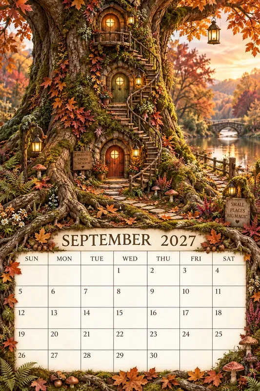Fairy Garden 2027 Calendar Pages