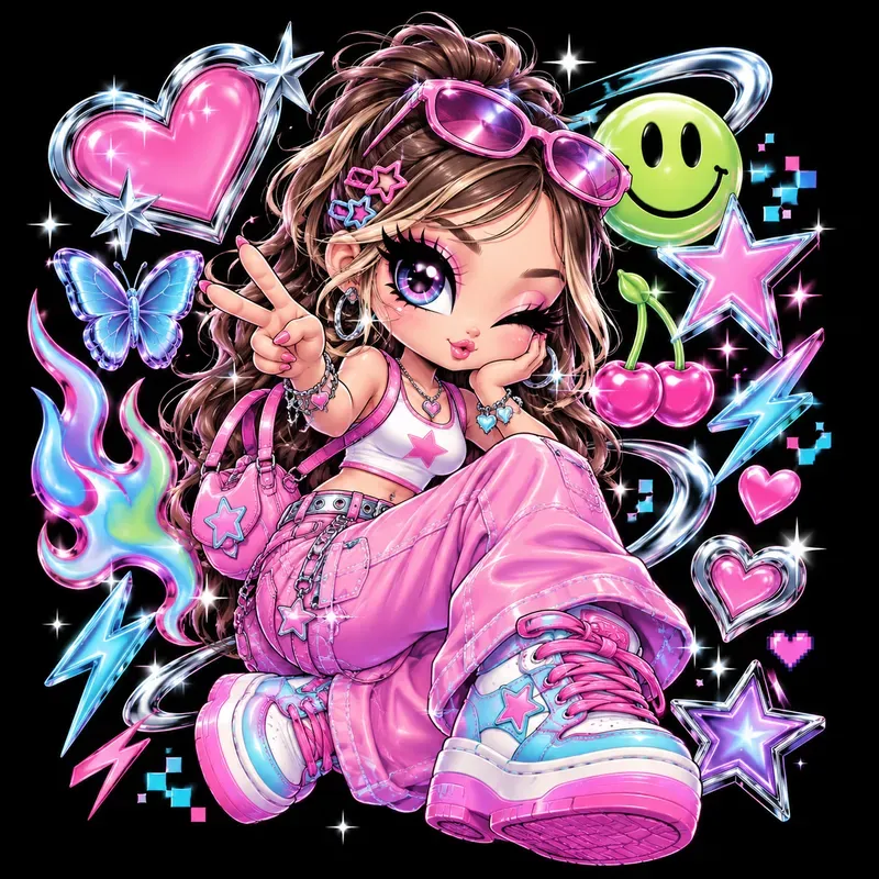 Y2k Candy Chrome Tshirts