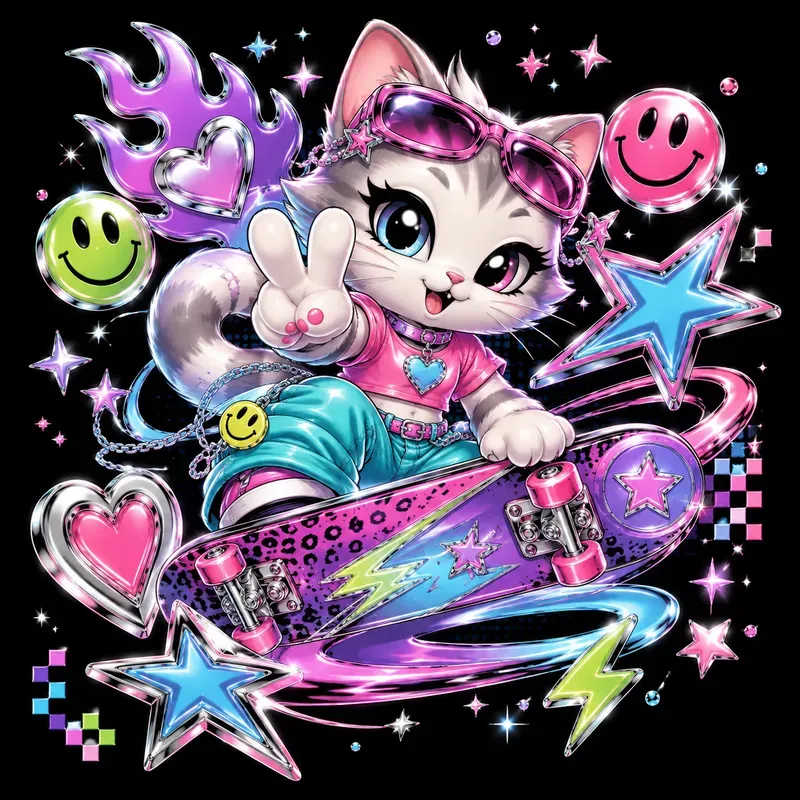Y2k Candy Chrome Tshirts