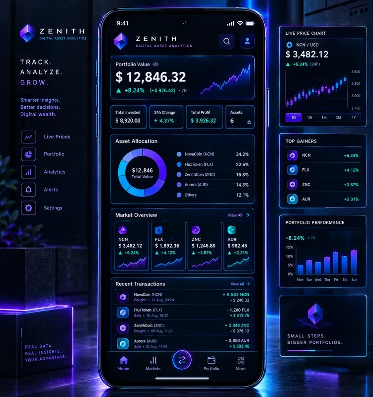 Neonbrutalist Finance App UIs