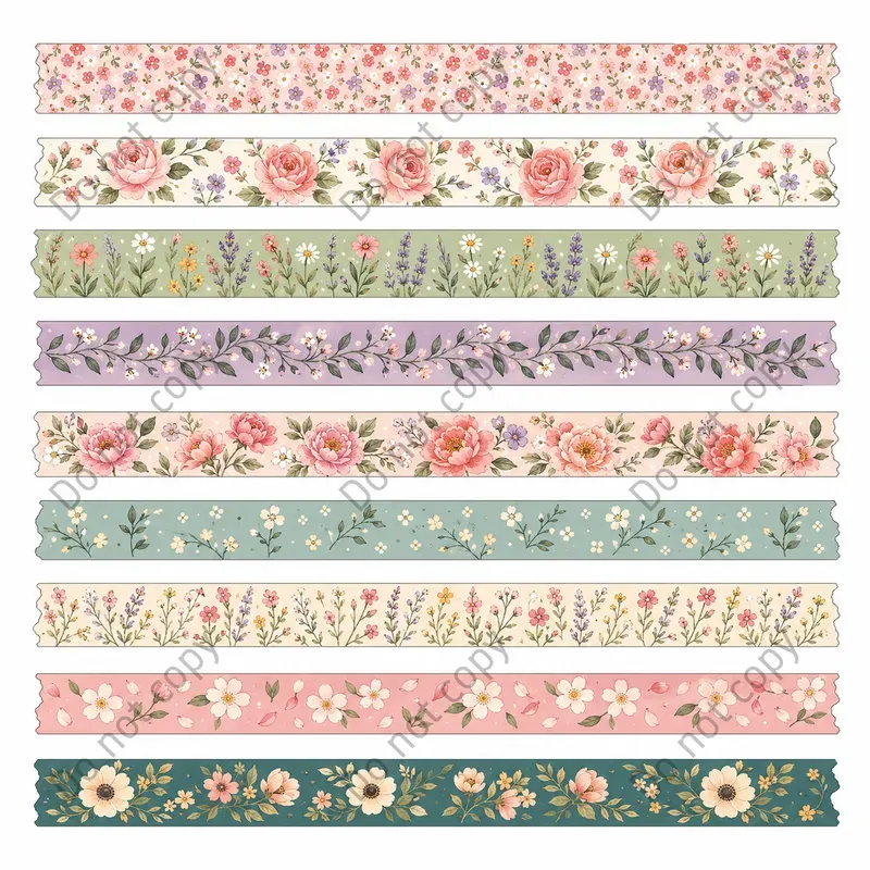 Washi Tape Strip Sheets Any Themes