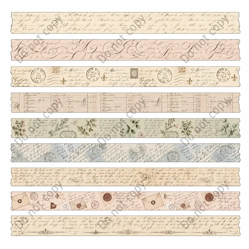 Washi Tape Strip Sheets Any Themes
