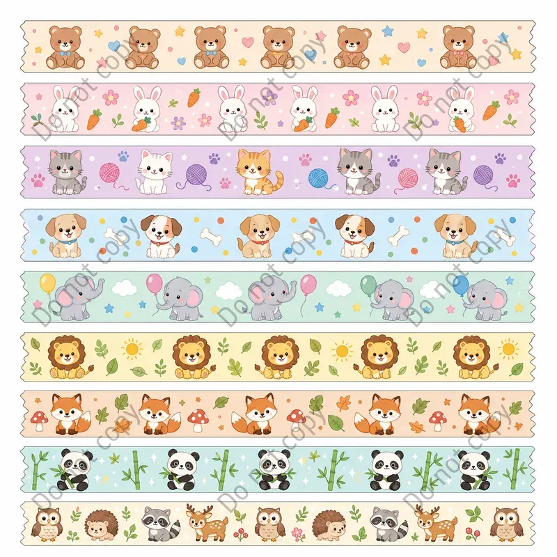Washi Tape Strip Sheets Any Themes