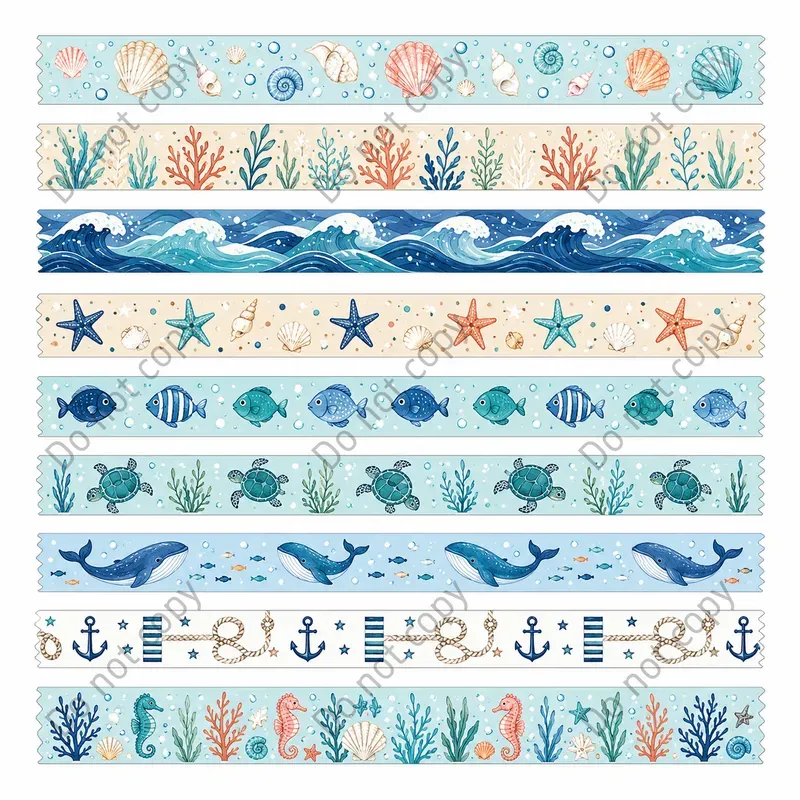 Washi Tape Strip Sheets Any Themes