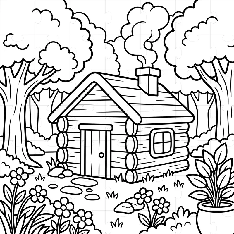 Cozy Scene KDP Coloring Page Scenes