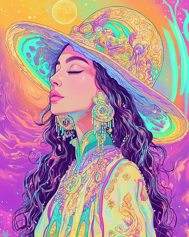 Mystical Tarot Psychedelic Art