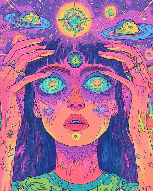Mystical Tarot Psychedelic Art