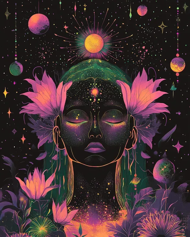 Mystical Tarot Psychedelic Art