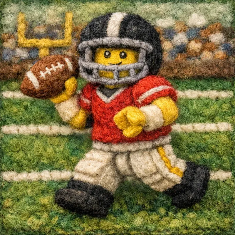 Felted Lego Sports Art