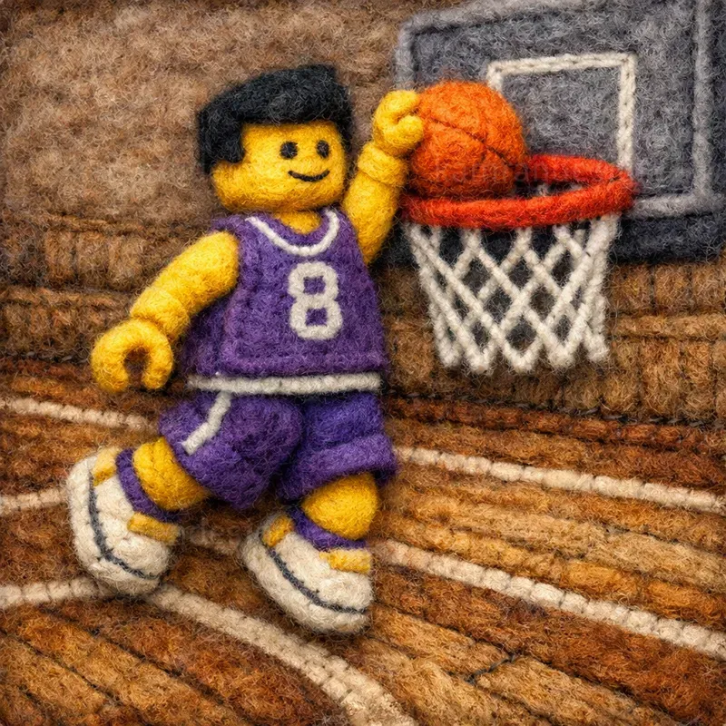 Felted Lego Sports Art