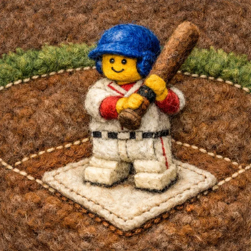 Felted Lego Sports Art