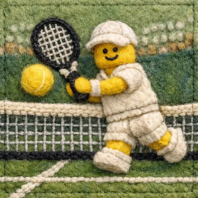 Felted Lego Sports Art