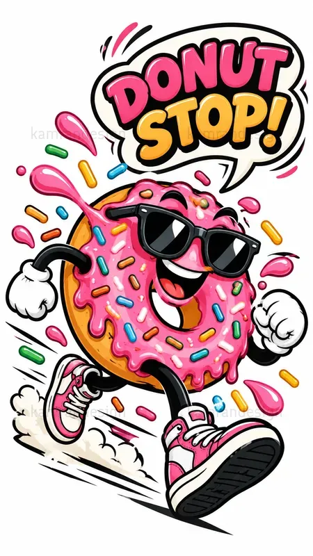 Retro Cartoon Mascot Sticker Art