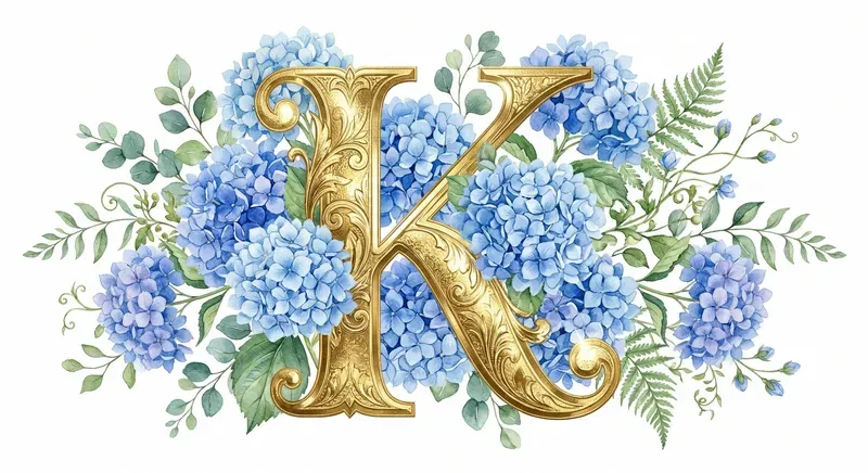 Ornate Gold Foil Floral Monogram Letters