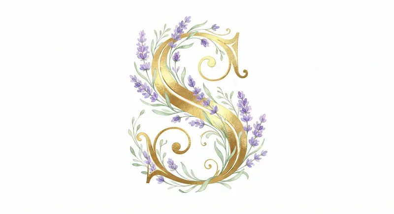 Ornate Gold Foil Floral Monogram Letters