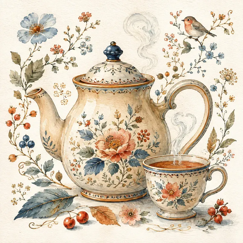 Whimsical Winter Watercolor Folk Art