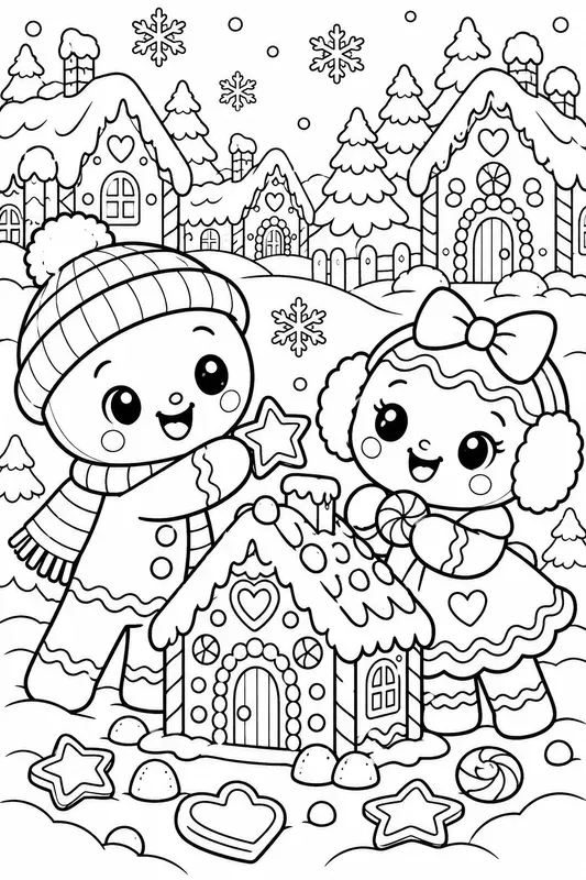 Cute Winter Christmas Coloring Pages